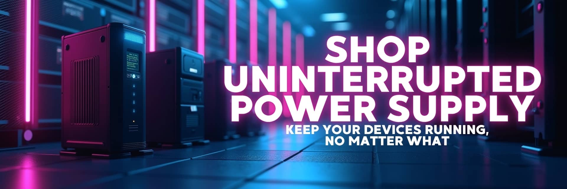 UPS banner featuring Mecer, AP Series, Solarix, and Eaton uninterruptible power supplies for reliable power backup and surge protection – NovaTech South Africa.