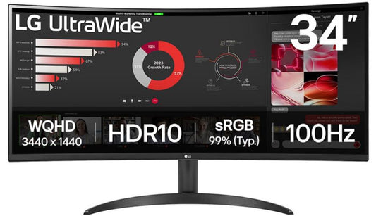 LG 34" UltraWide Curved 21:9 QHD LED Monitor