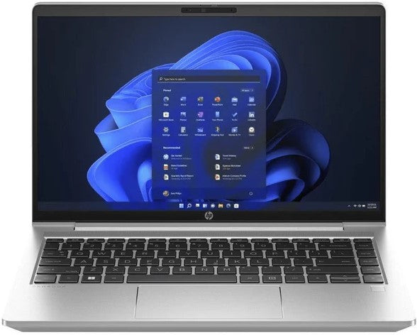HP ProBook 440 G10 Intel Core i5 laptop with silver chassis and Windows 11 open on screen