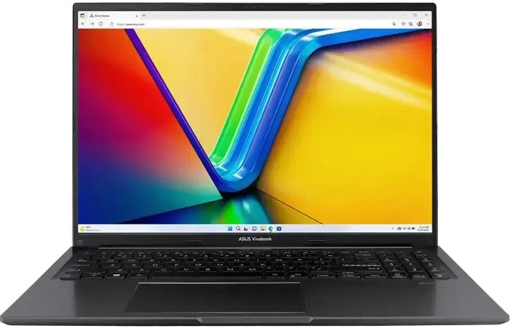 ASUS Vivobook 16 X1605VA Intel Core i5 Laptop open with colorful screen and black keyboard