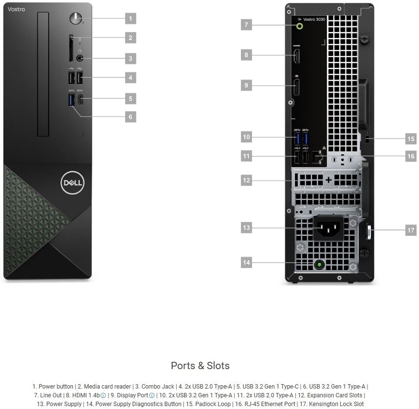 Dell Vostro 3030 Intel Core 12th Gen i5 Mini Desktop PC - Desktop Computers